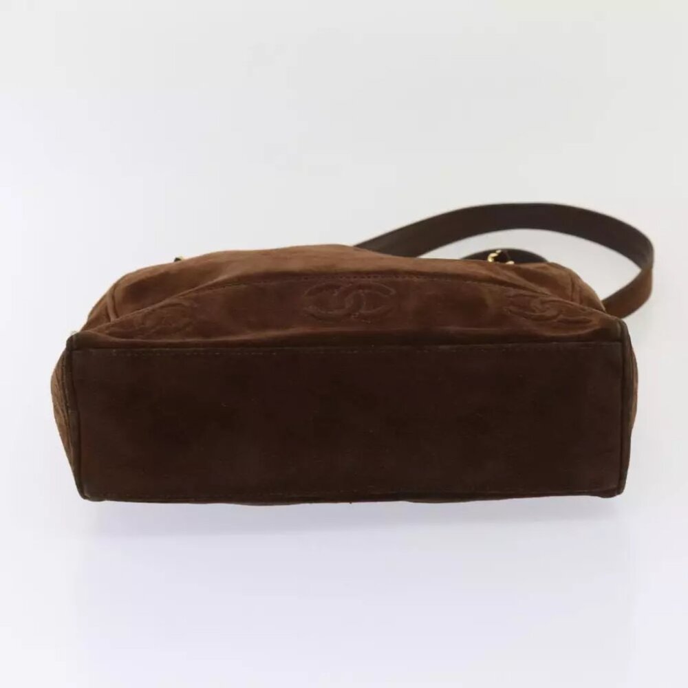 CHANEL Tote Bag Suede Brown Gold CC Auth ep5443 - Picture 8 of 16